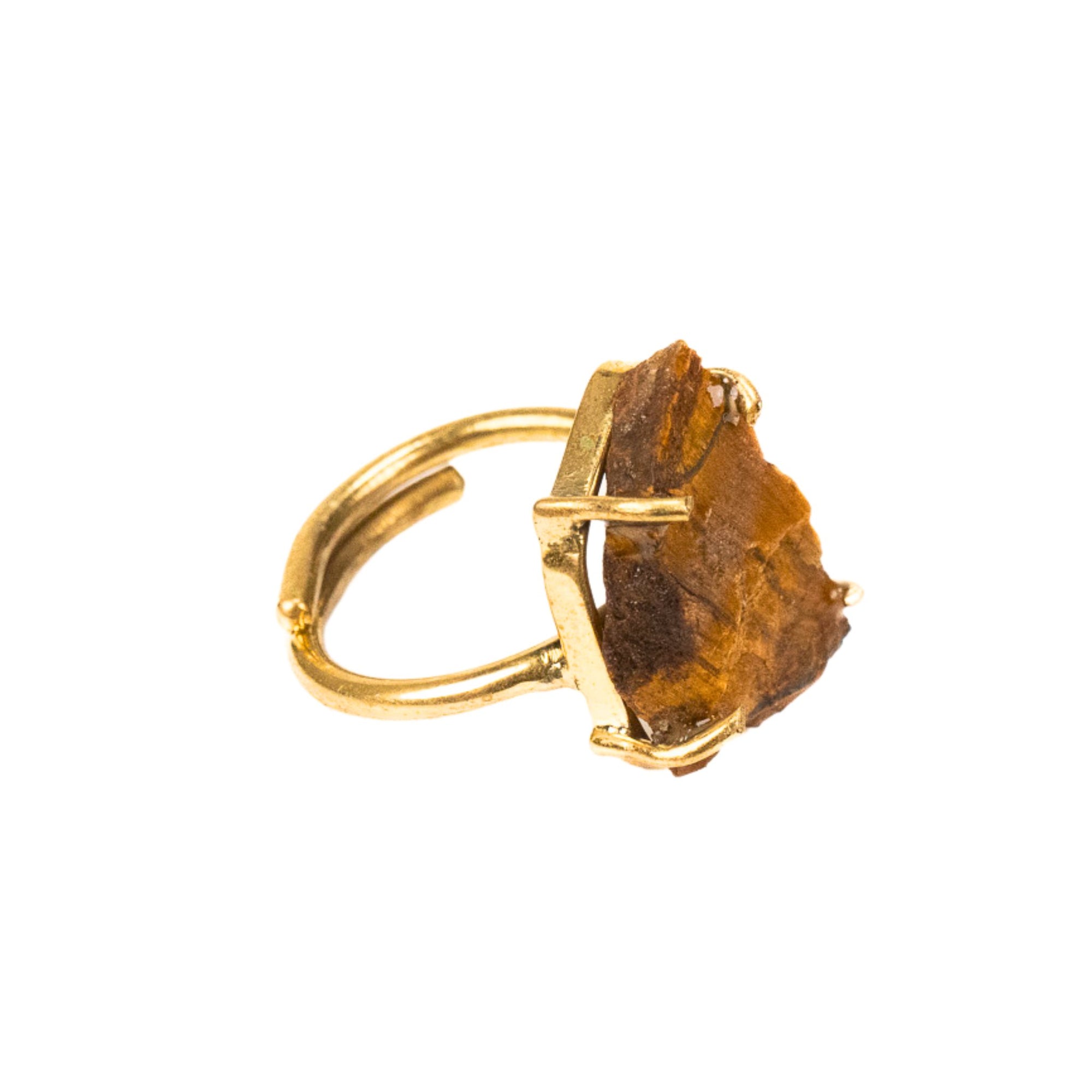 Energy Attraction Adjustable Ring - Tiger Eye,Rings, Sassy Jones,