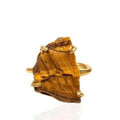 Energy Attraction Adjustable Ring - Tiger Eye,Rings, Sassy Jones,