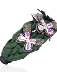 Evangeline Flutter Headband - Hunter Green,Headbands, Sassy Jones,