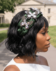 Evangeline Flutter Headband - Hunter Green,Headbands, Sassy Jones,