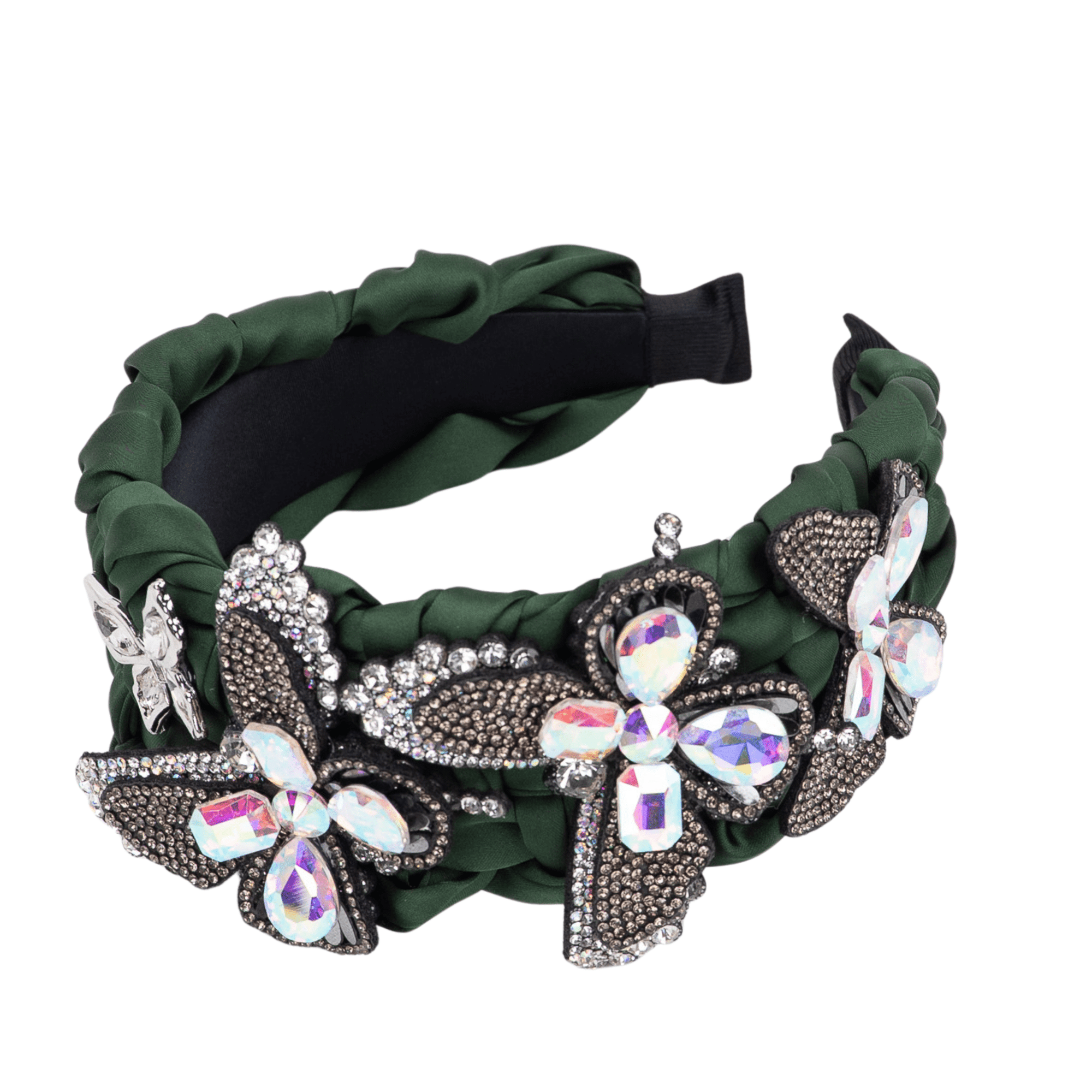Evangeline Flutter Headband - Hunter Green,Headbands, Sassy Jones,