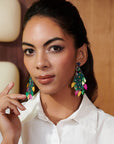 Flamboyant Farah Peacock Earrings,Earrings, Sassy Jones,