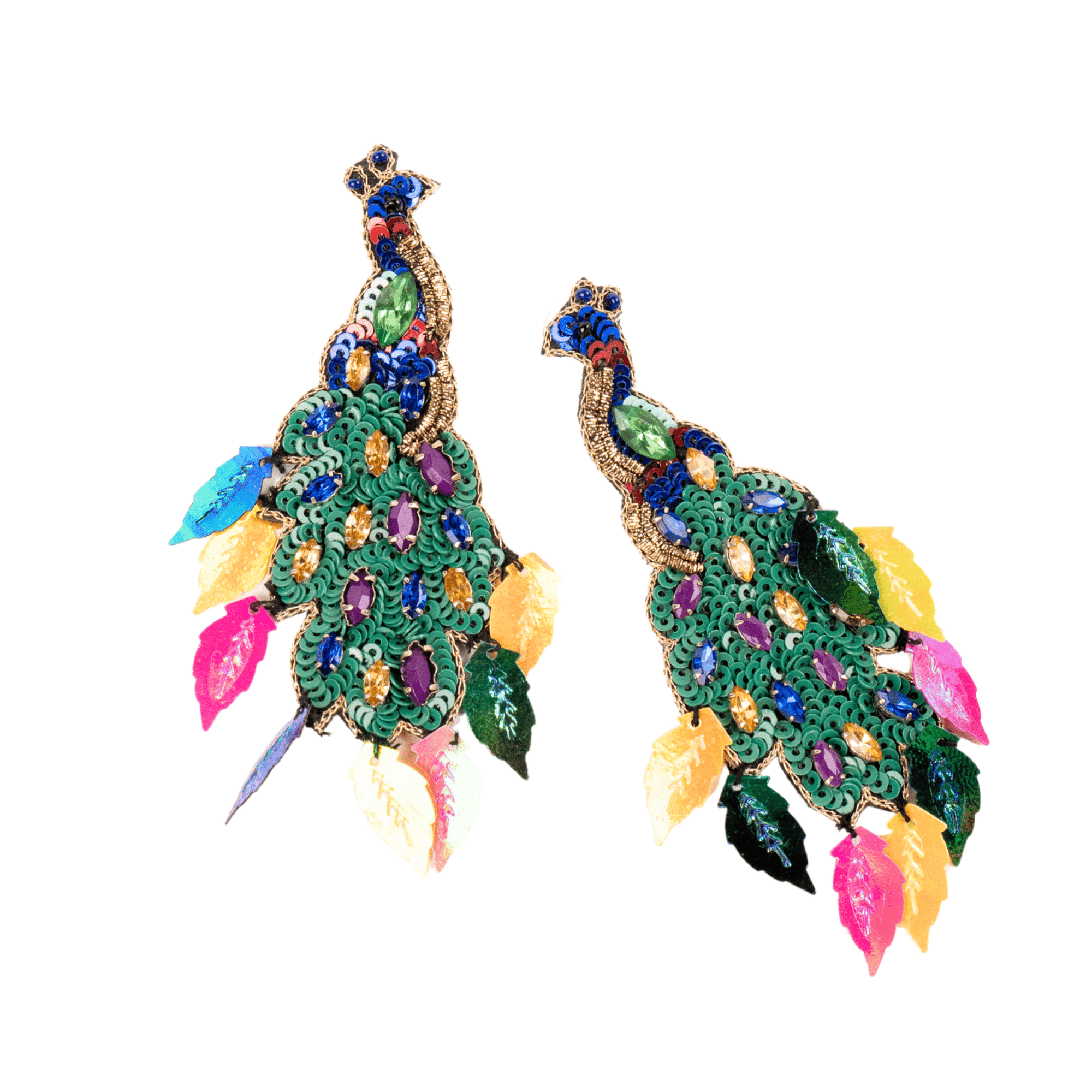 Flamboyant Farah Peacock Earrings,Earrings, Sassy Jones,