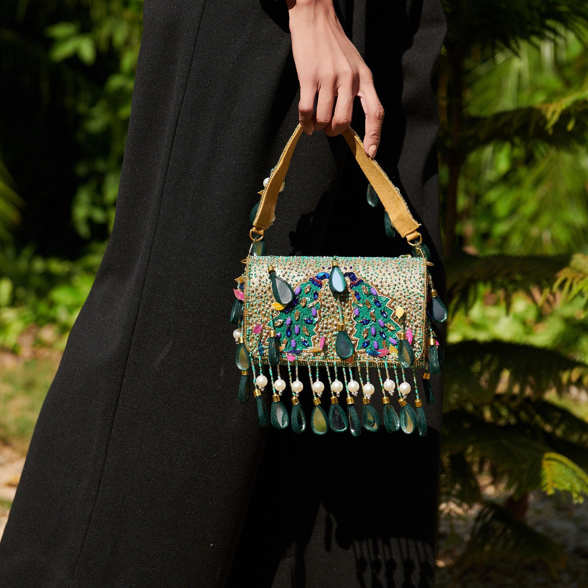 Flamboyant Farah Peacock Statement Bag,Handbags, Sassy Jones,