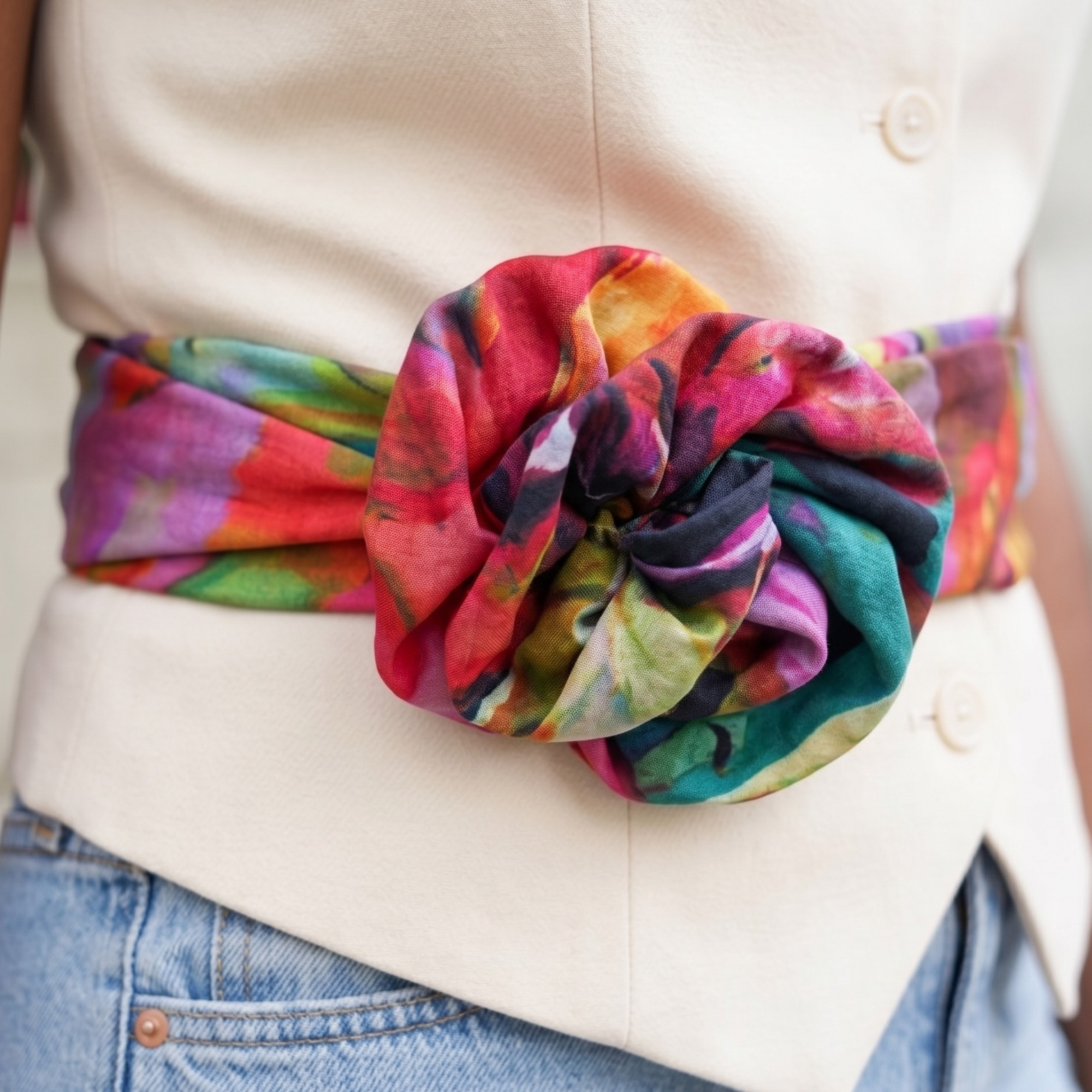 Flora Luxe Scarf 33" x 33",Scarves, Sassy Jones,