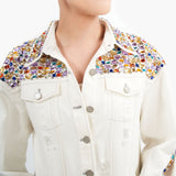 Gemma Denim Jacket - White - Sassy Jones