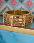 Giovanna Glass Sparkler Chandelier Bangle - Gold,Bracelets, Sassy Jones,