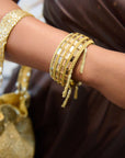 Giovanna Glass Sparkler Chandelier Bangle - Gold,Bracelets, Sassy Jones,