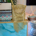 Giovanna Glass Sparkler Chandelier Tote - Gold,Handbags, Sassy Jones,