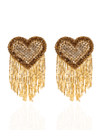 Giovanna Glass Sparkler Heart Dangles - Gold,Earrings, Sassy Jones,