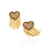 Giovanna Glass Sparkler Heart Dangles - Gold,Earrings, Sassy Jones,