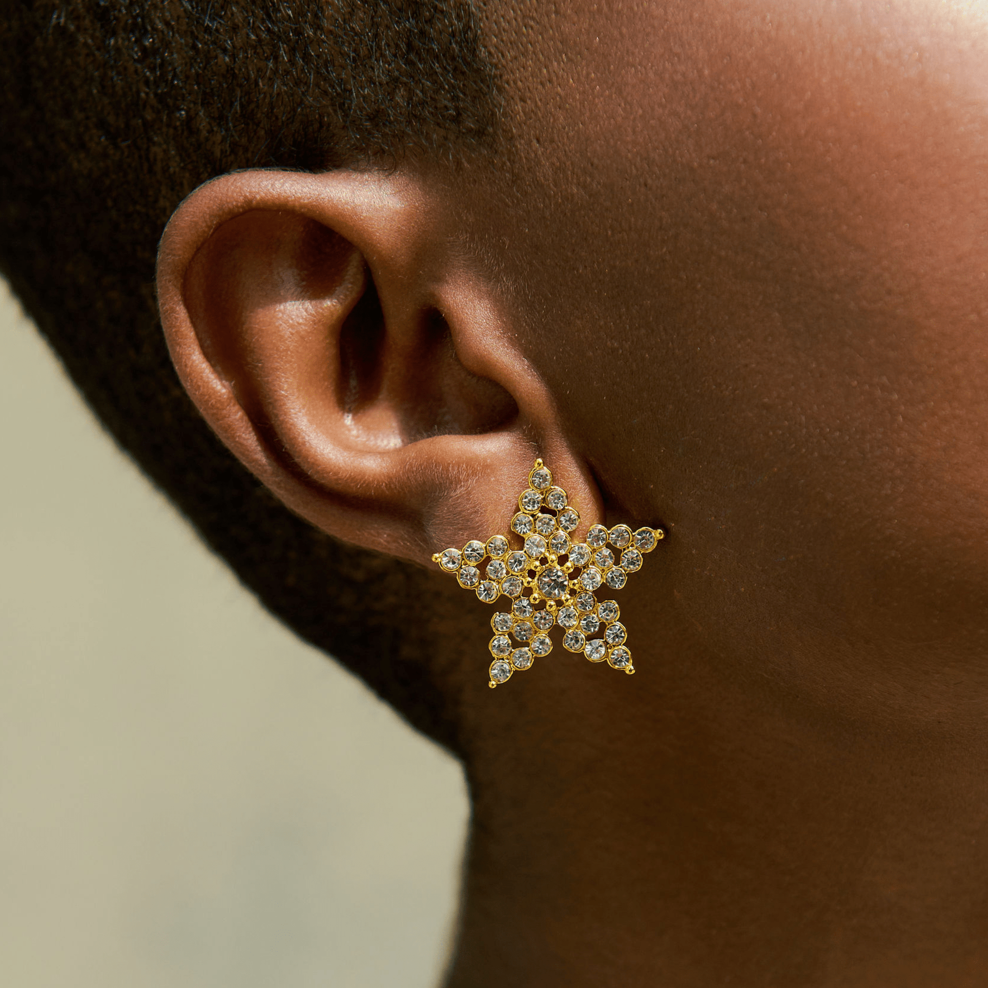 Gizelle Crystal Star Studs - Gold,Earrings, Sassy Jones,