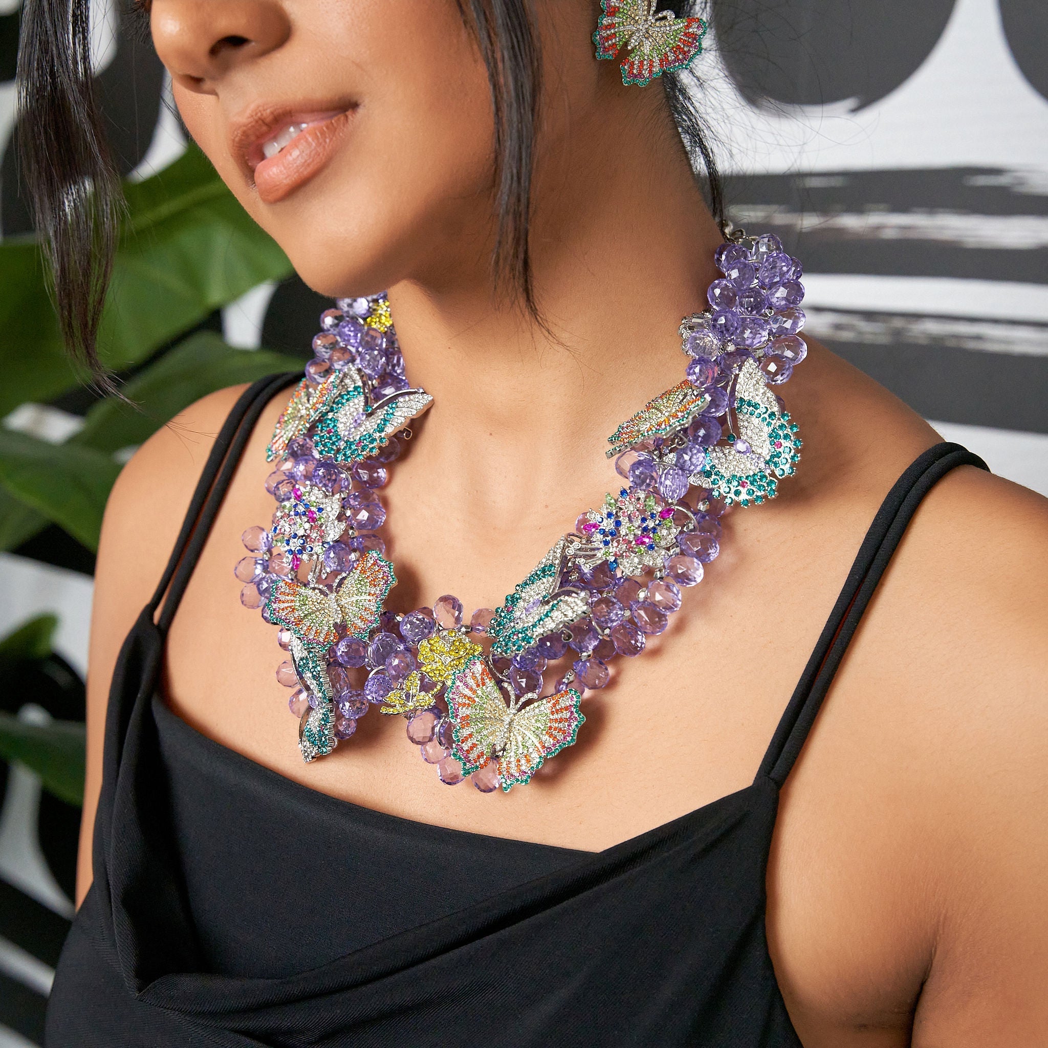 Hadassa Bib - Purple/Multi,Necklaces, Sassy Jones,