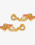 Hadassa Colorful Crystal Butterfly Pearl Dangle Earrings,Earrings, Sassy Jones,