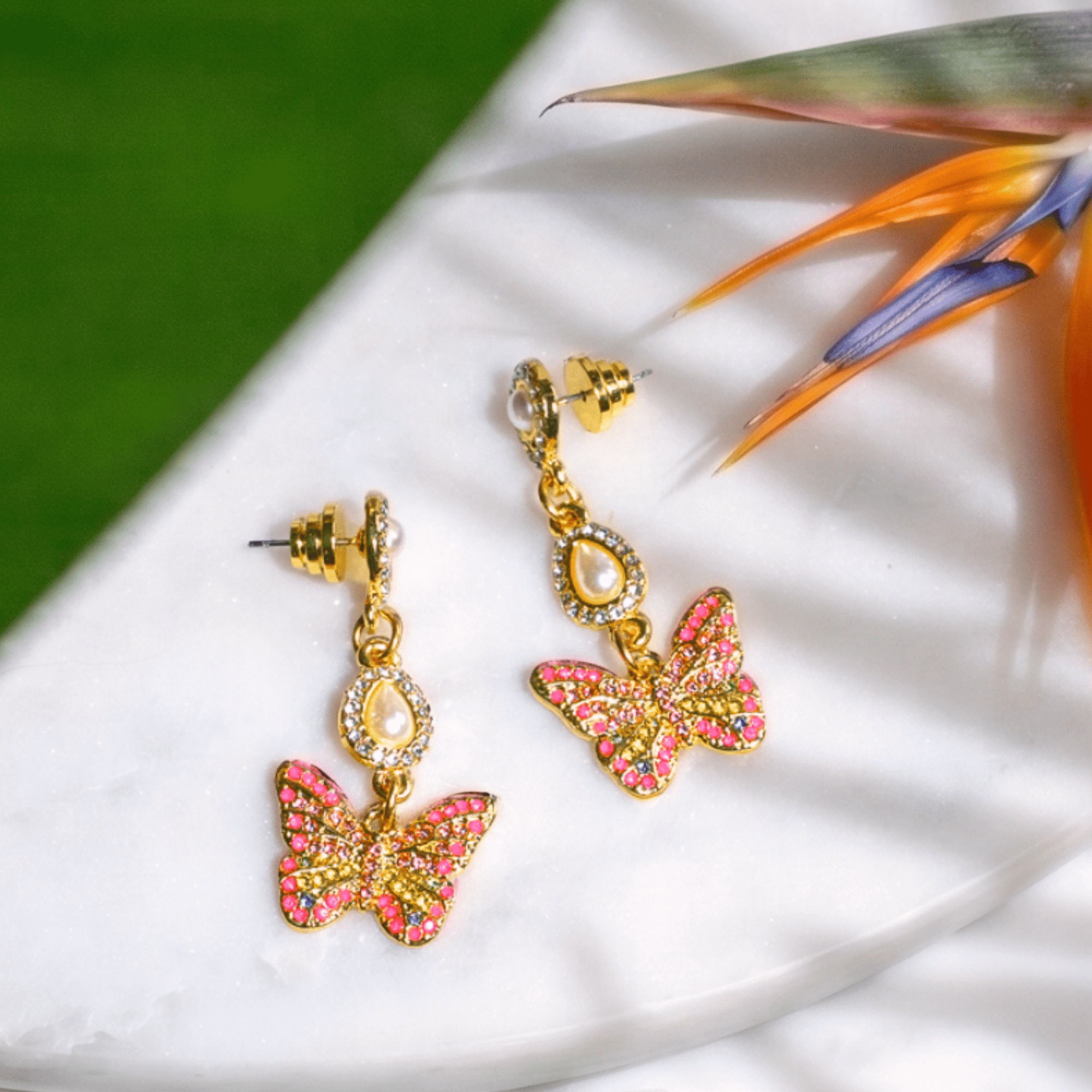 Hadassa Crystal Dangles - Tropical Paradise,Earrings, Sassy Jones,