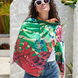 Hummingbird Beauty Silk Blend Oversized Scarf