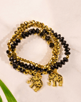 Ibiza 4pc Stretch Bracelet Stack - Black,Bracelets, Sassy Jones,