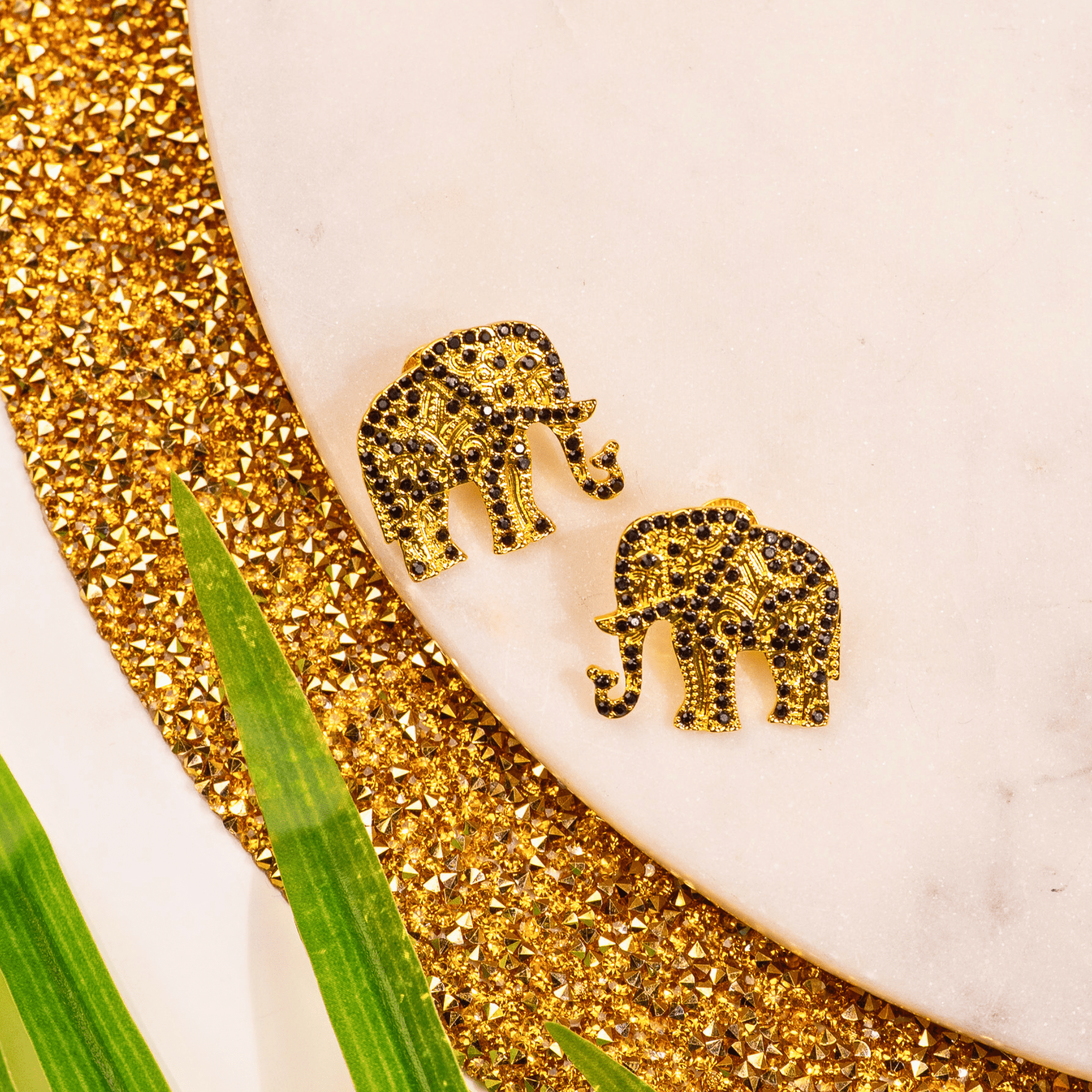 Ibiza Crystal Studs - Black,Earrings, Sassy Jones,