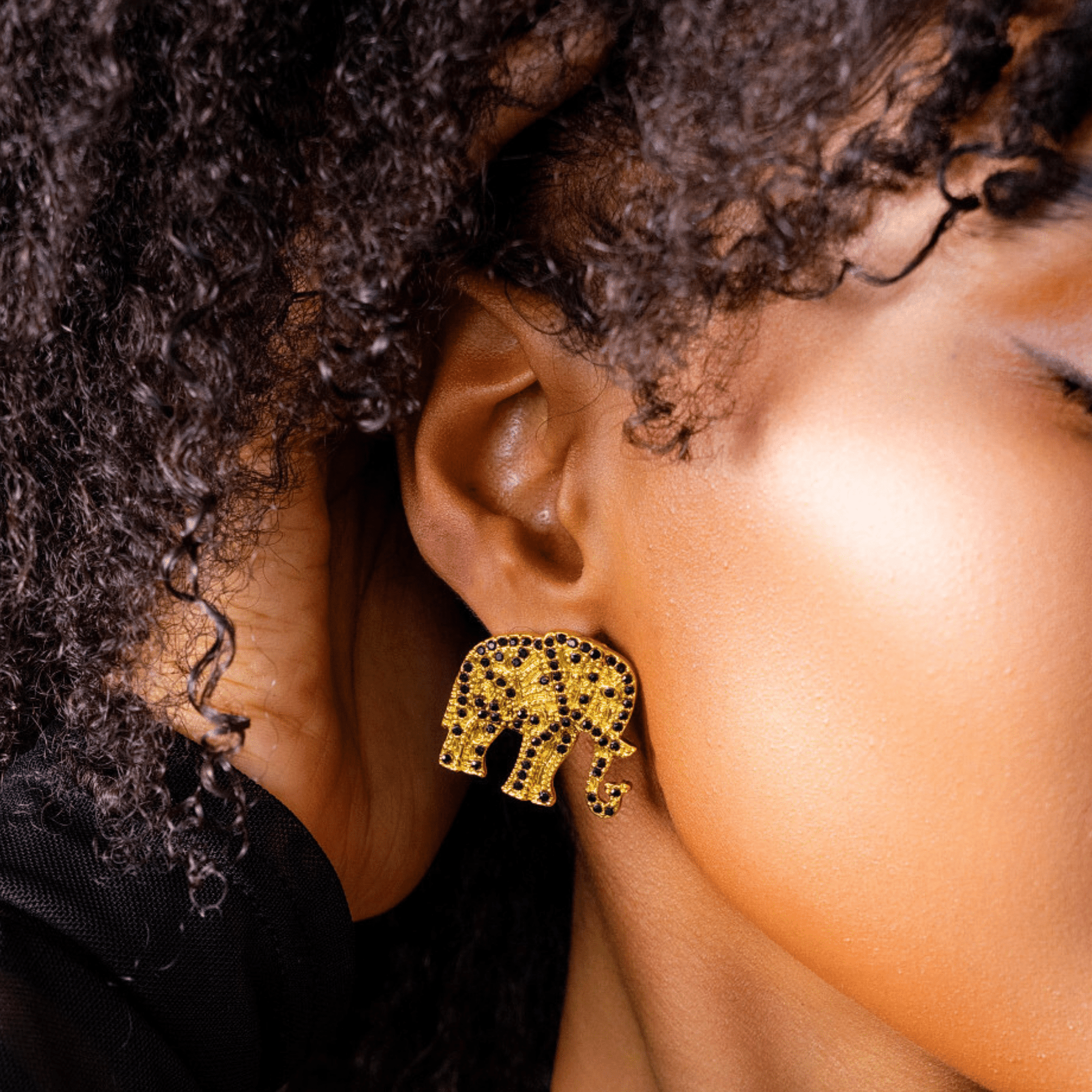 Ibiza Crystal Studs - Black,Earrings, Sassy Jones,