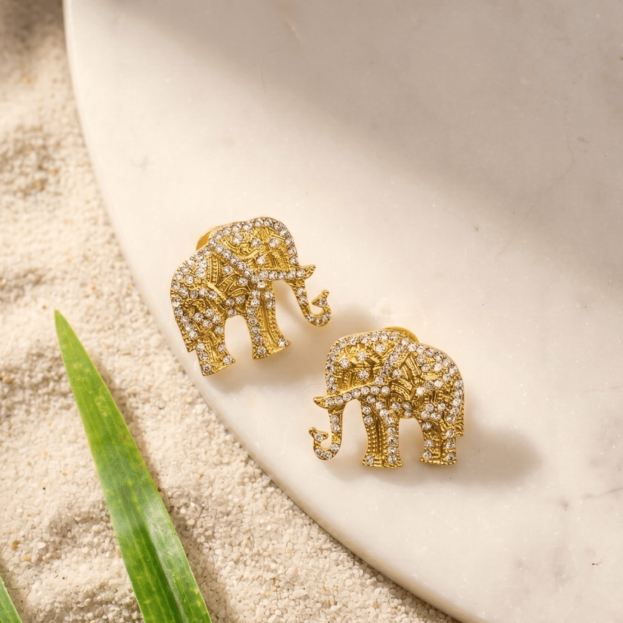 Ibiza Crystal Studs - Gold,Earrings, Sassy Jones,