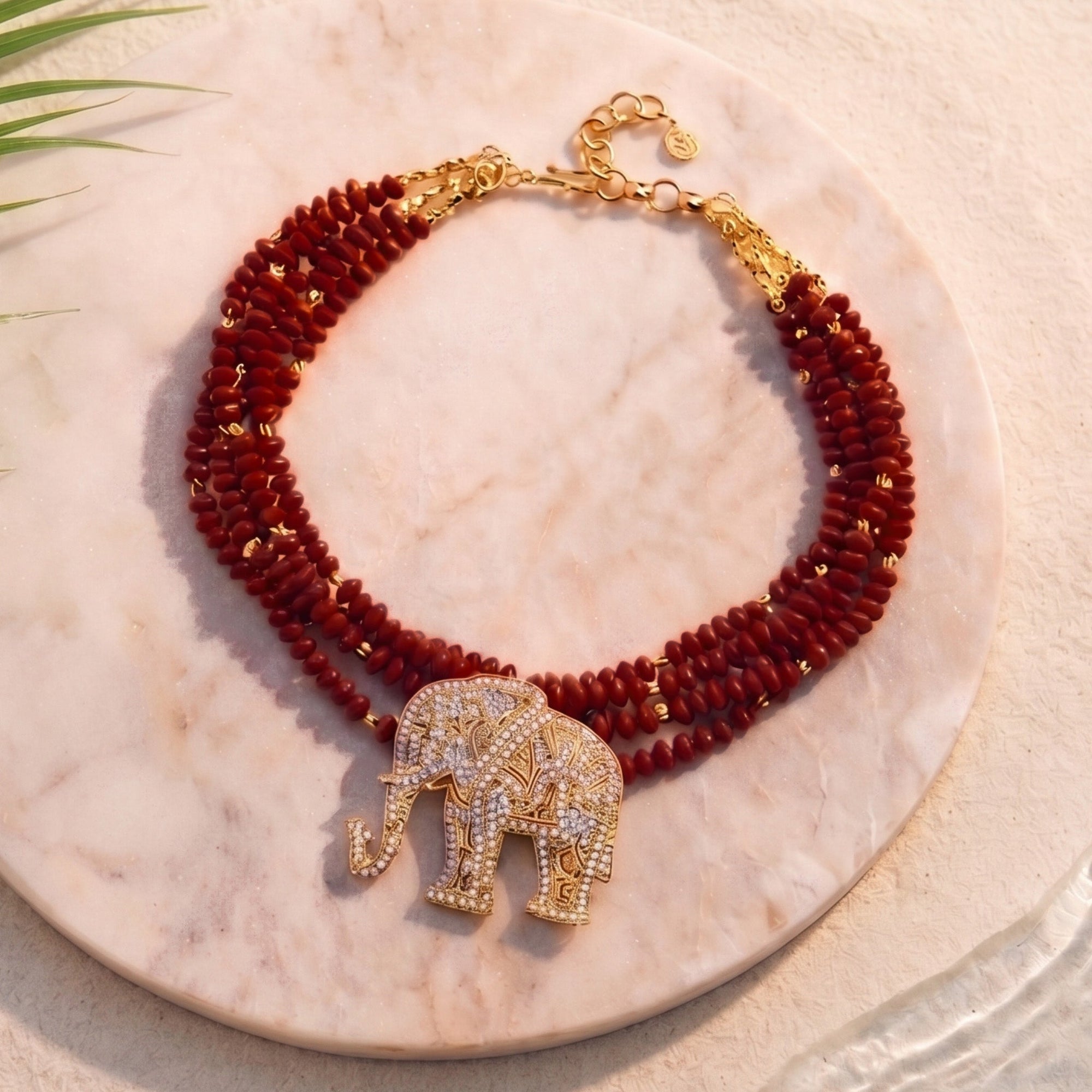 Ibiza Statement Chain - Crimson/Gold,Necklaces, Sassy Jones,