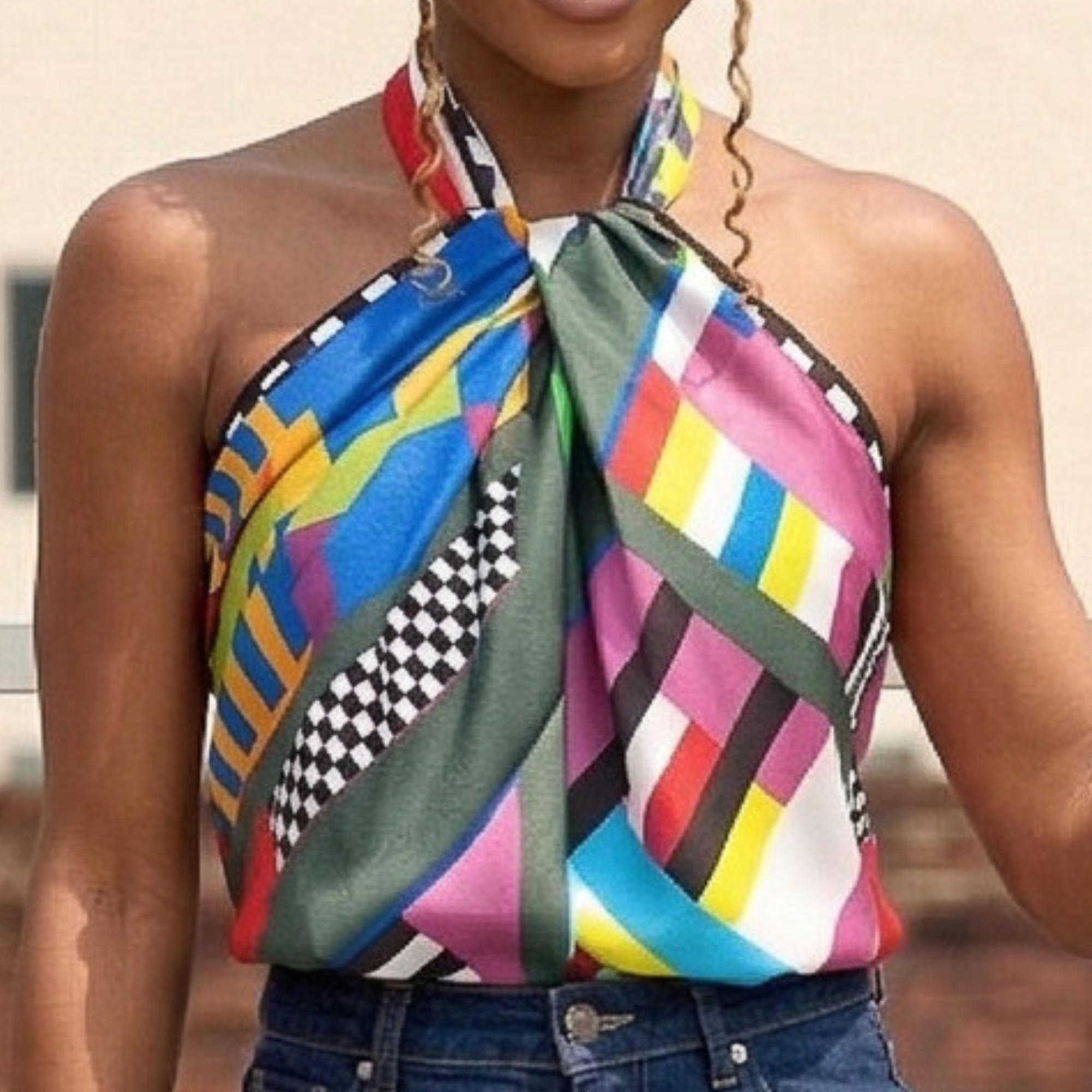 Iconic Abstract Luxe Scarf 33" x 33",Scarves, Sassy Jones,