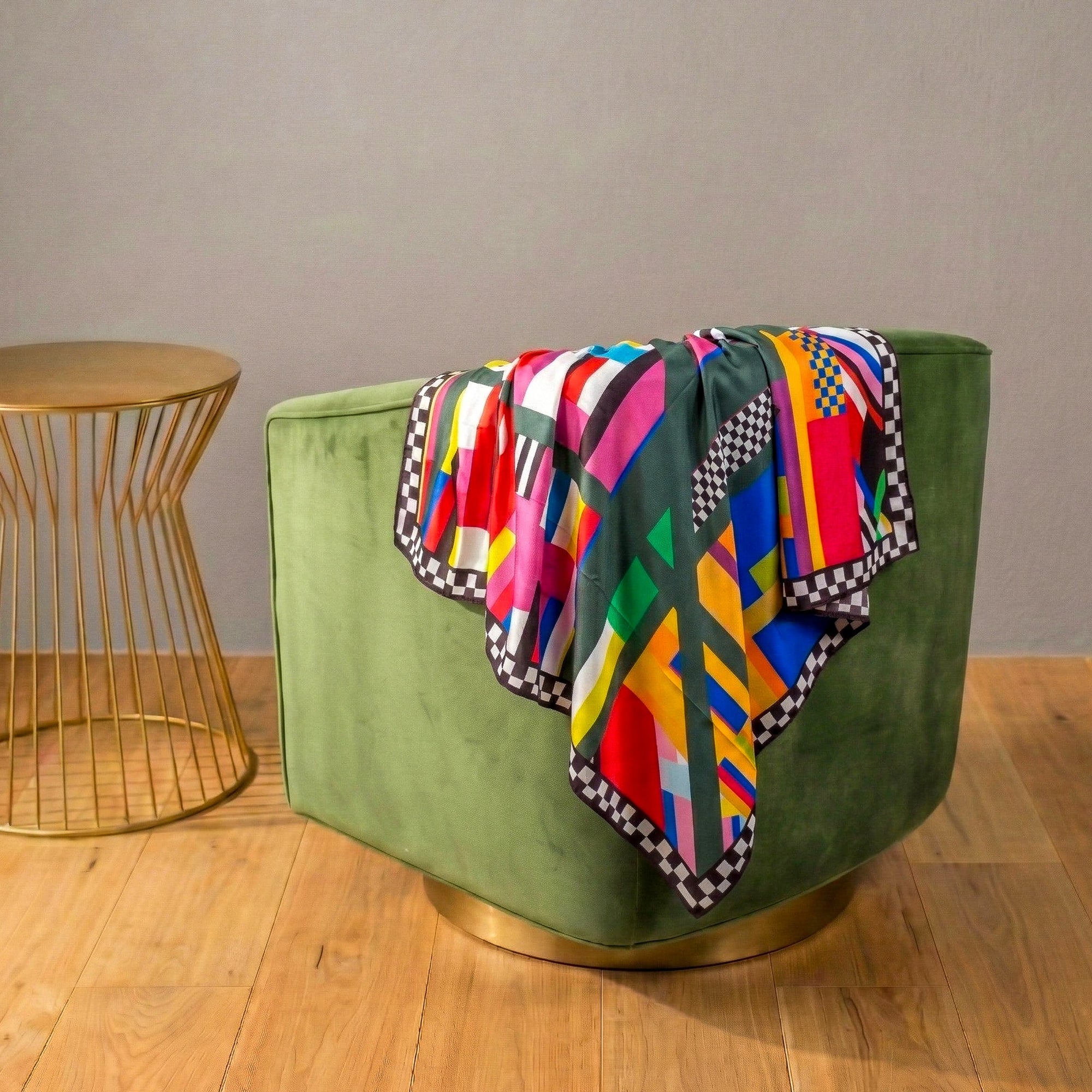 Iconic Abstract Luxe Scarf 33" x 33",Scarves, Sassy Jones,