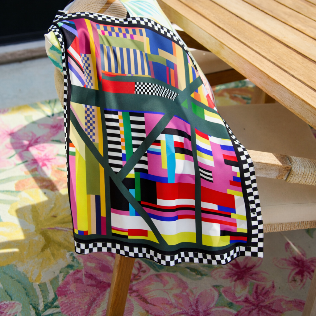 Iconic Abstract Luxe Scarf 33" x 33",Scarves, Sassy Jones,