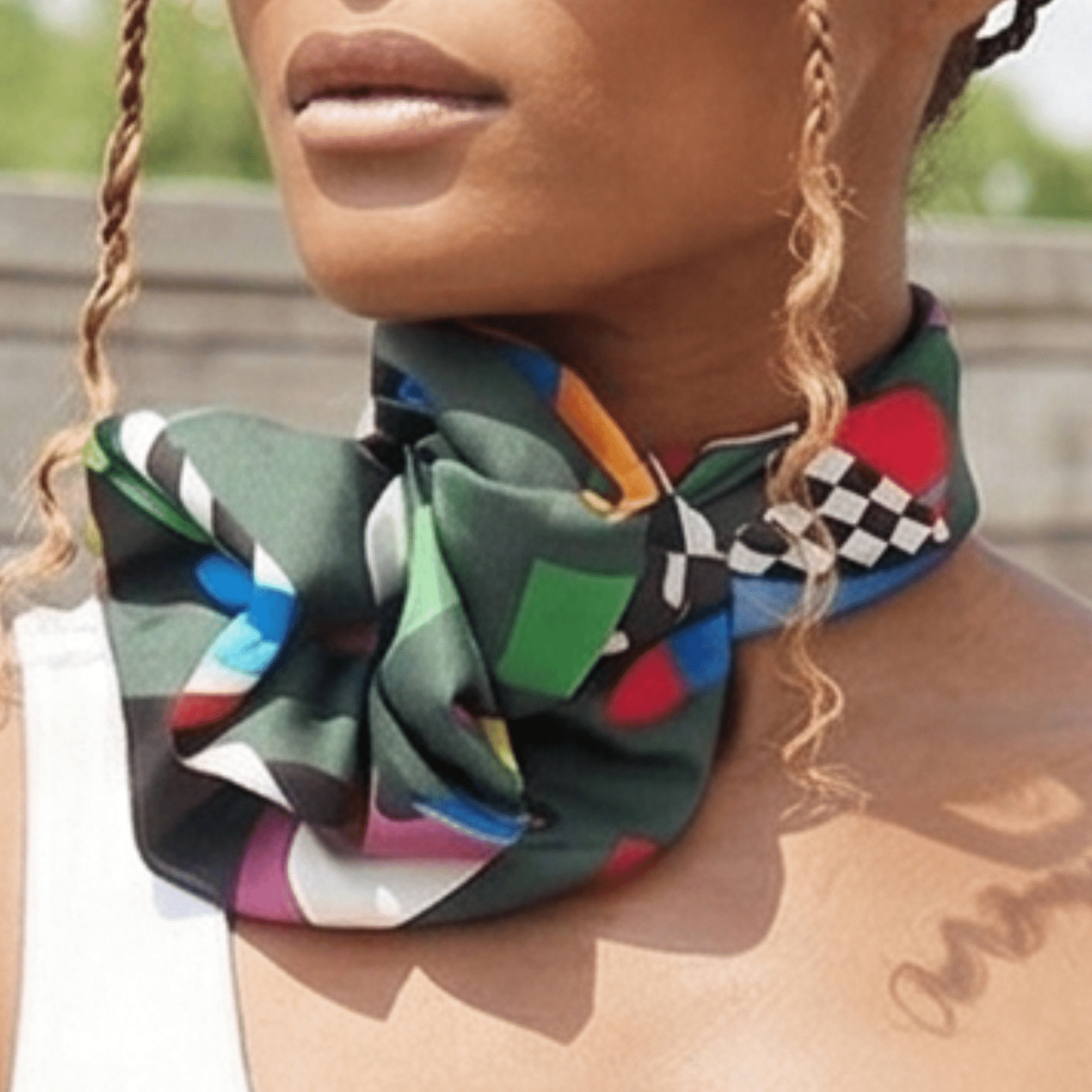 Iconic Abstract Luxe Scarf 33" x 33",Scarves, Sassy Jones,