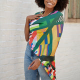 Iconic Abstract Silk Blend Oversized Scarf