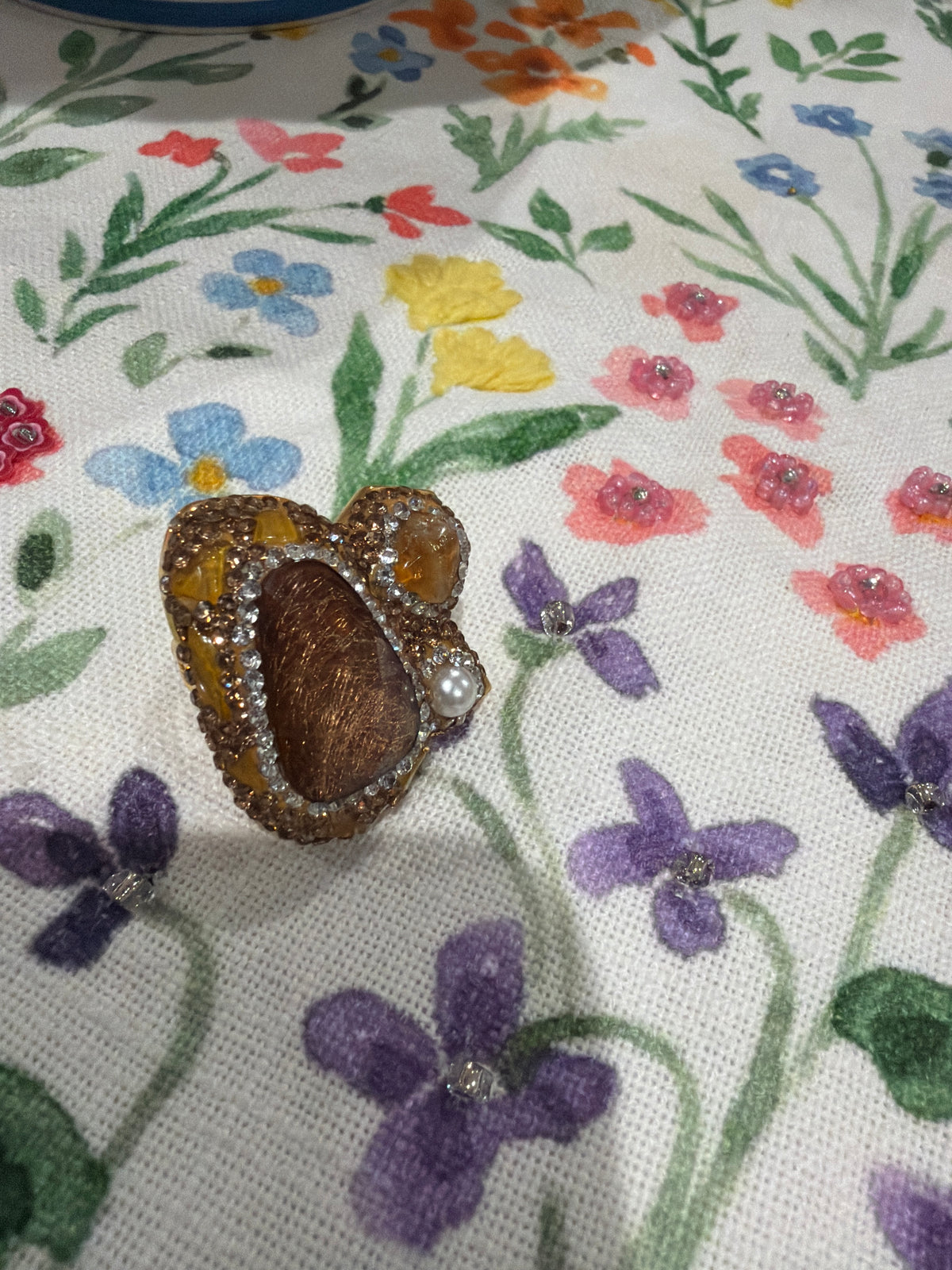 Zahara Sparkle Ring - Cognac