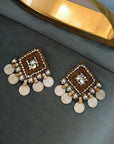 Indira Beaded Earrings - Silver Coin,Earrings, Sassy Jones,