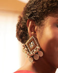 Indira Beaded Earrings - Silver Coin,Earrings, Sassy Jones,