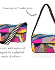 Indira Beaded Statement Flap Bag - Pink/Sequin Multi,Handbags, Sassy Jones,