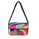 Indira Beaded Statement Flap Bag - Pink/Sequin Multi,Handbags, Sassy Jones,