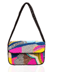 Indira Beaded Statement Flap Bag - Pink/Sequin Multi,Handbags, Sassy Jones,