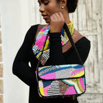 Indira Beaded Statement Flap Bag - Pink/Sequin Multi,Handbags, Sassy Jones,