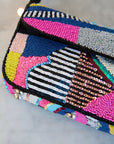 Indira Beaded Statement Flap Bag - Pink/Sequin Multi,Handbags, Sassy Jones,