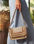 Indira Beaded Statement Flap Bag - Silver Coin,Handbags, Sassy Jones,