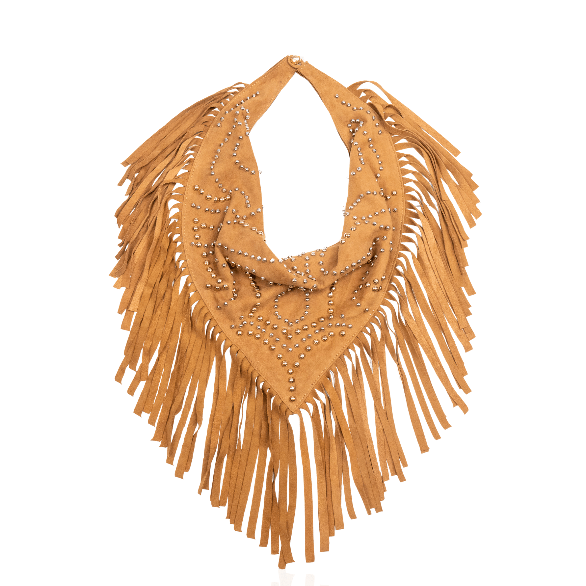 Indira Fringe Scarf Necklace - Cowgirl Suede,Necklaces, Sassy Jones,