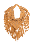 Indira Fringe Scarf Necklace - Cowgirl Suede,Necklaces, Sassy Jones,