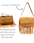 Indira Fringe Statement Flap Bag - Cowgirl Suede,Handbags, Sassy Jones,