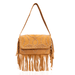 Indira Fringe Statement Flap Bag - Cowgirl Suede,Handbags, Sassy Jones,