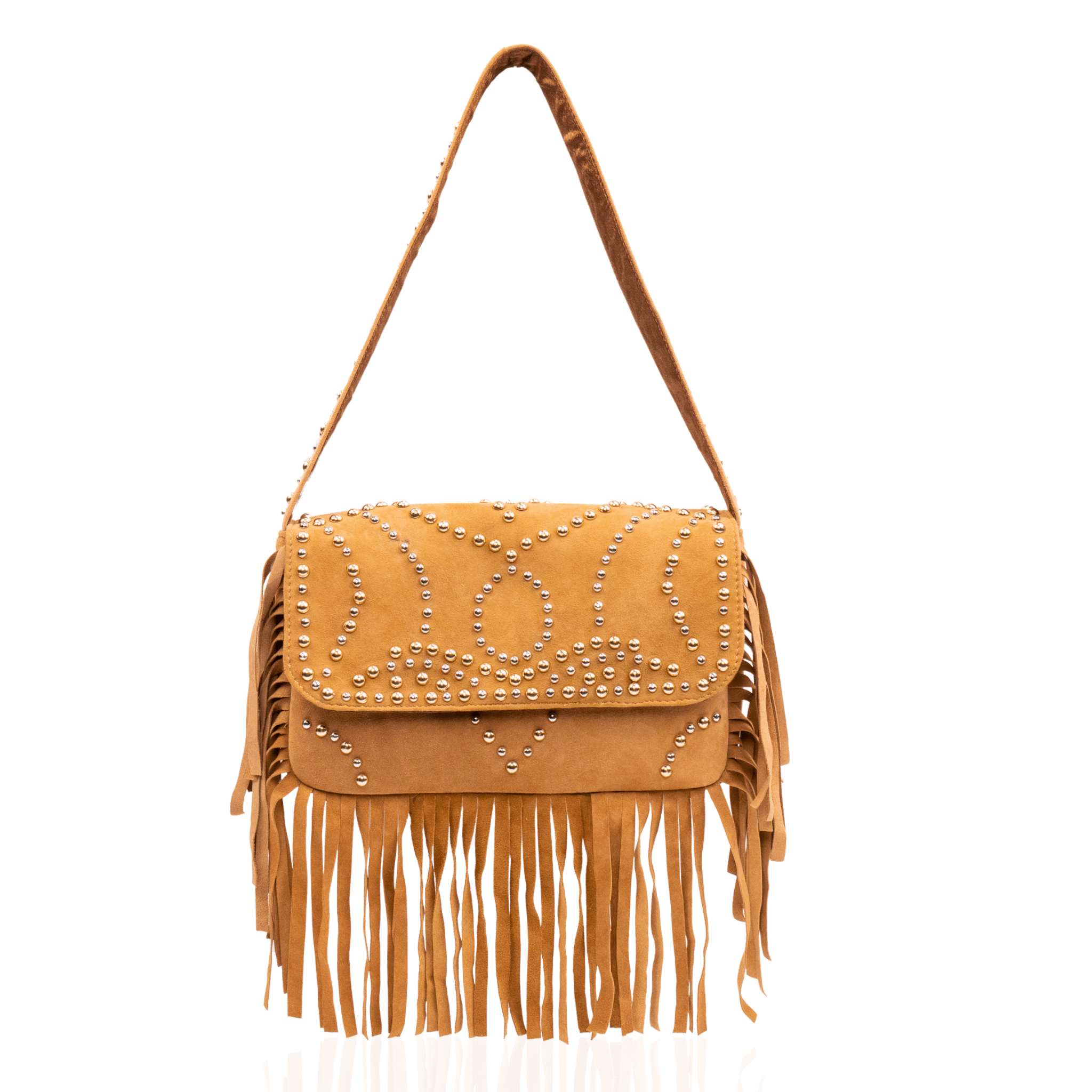 Indira Fringe Statement Flap Bag - Cowgirl Suede,Handbags, Sassy Jones,