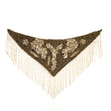 Indira Sequin Fringe Scarf Necklace - Sequin Gold/Black,Necklaces, Sassy Jones,