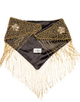 Indira Sequin Fringe Scarf Necklace - Sequin Gold/Black,Necklaces, Sassy Jones,