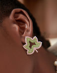 Ivey Dream Studs - Pink Pearl/Green