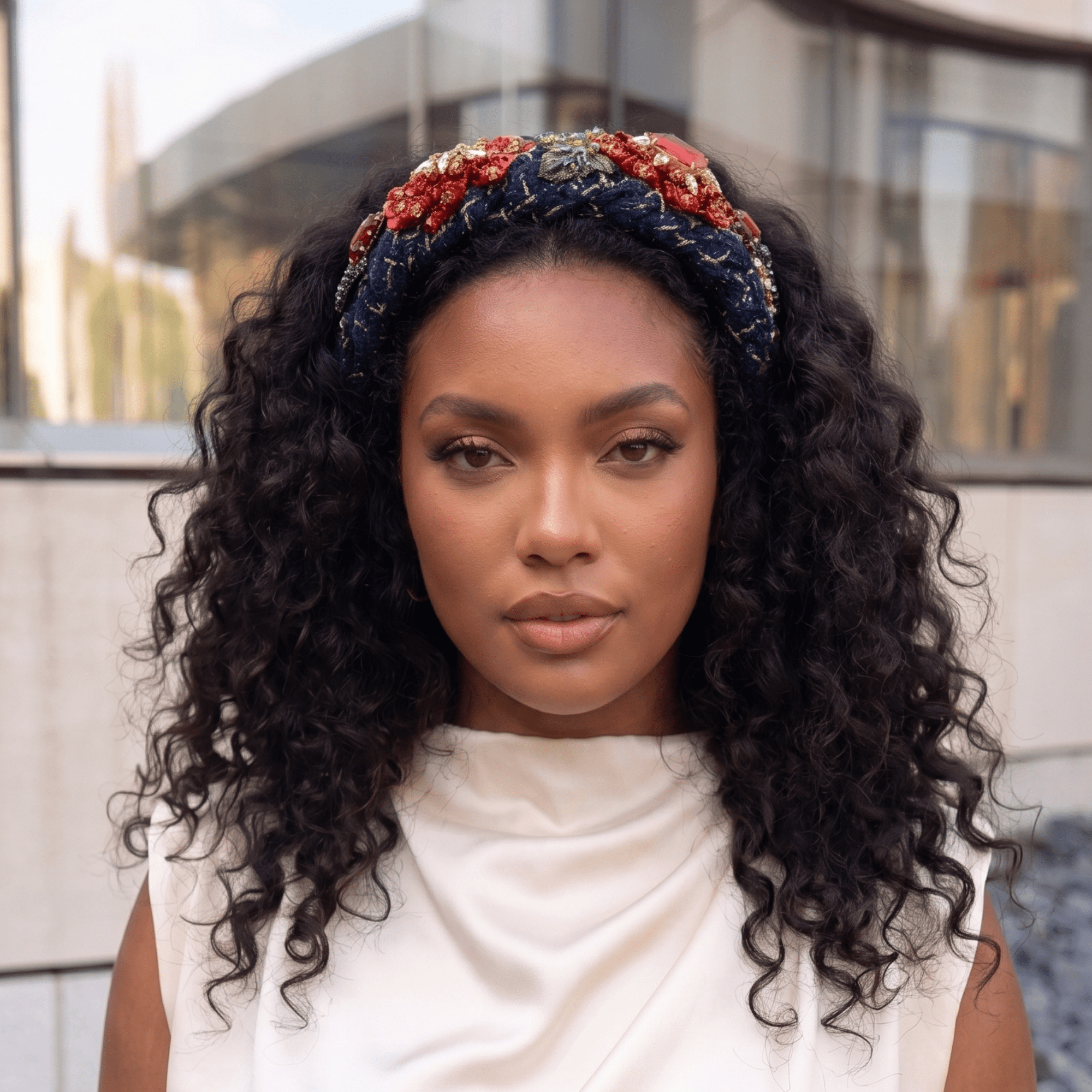 Ivy Garden Headband - Navy,Headbands, Sassy Jones,