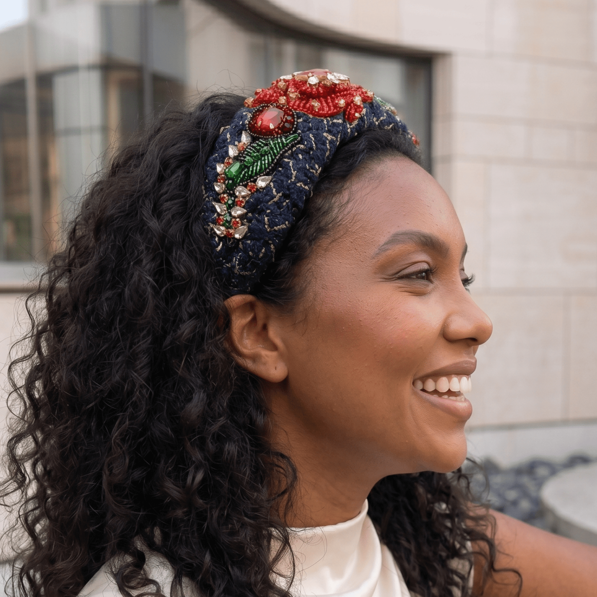 Ivy Garden Headband - Navy,Headbands, Sassy Jones,