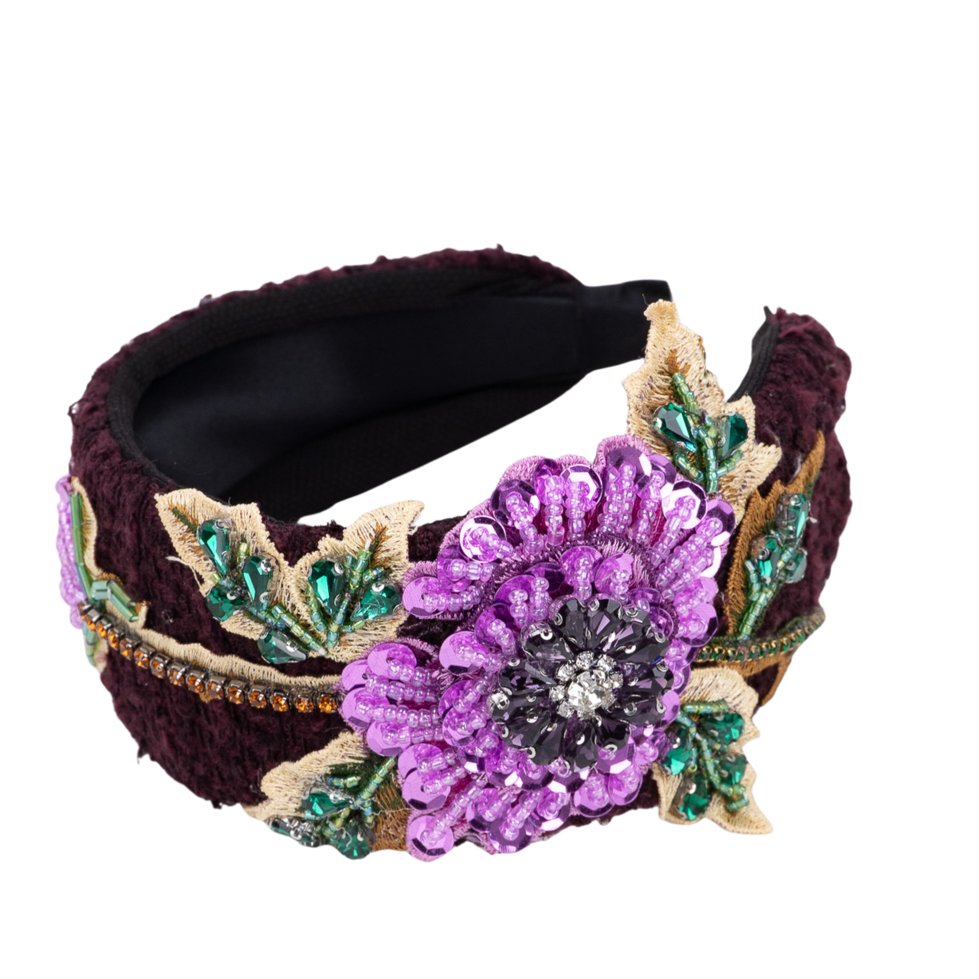 Ivy Garden Headband - Plum,Headbands, Sassy Jones,